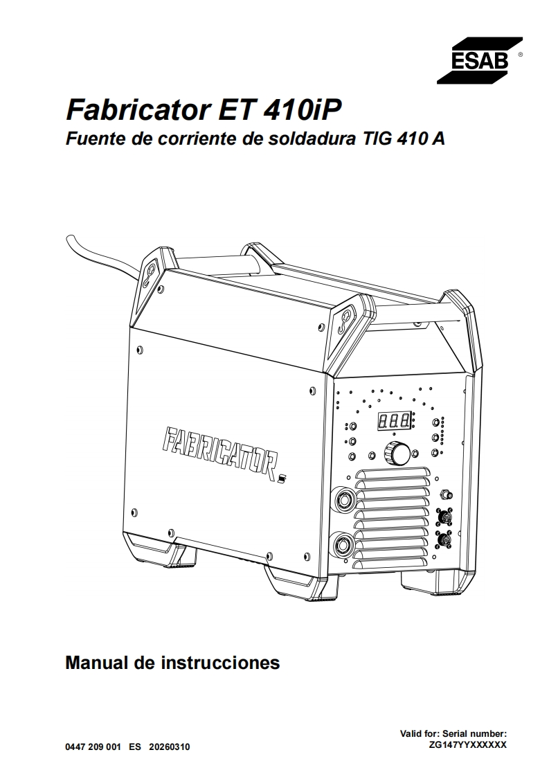 ESAB-Fabricator ET 410iP操作手册含电器原理图